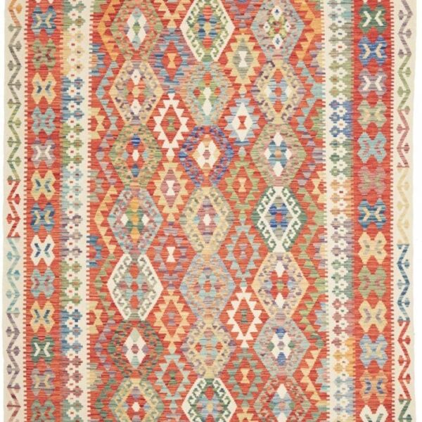 Orientteppich Kelim 209 x 298 cm Schurwolle handgewebt rustikal