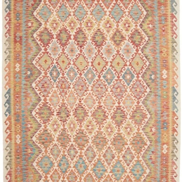 Orientteppich Kelim 209 x 301 cm Schurwolle handgewebt rustikal