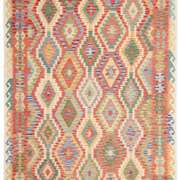 Orientteppich Kelim 211 x 294 cm Schurwolle handgewebt rustikal