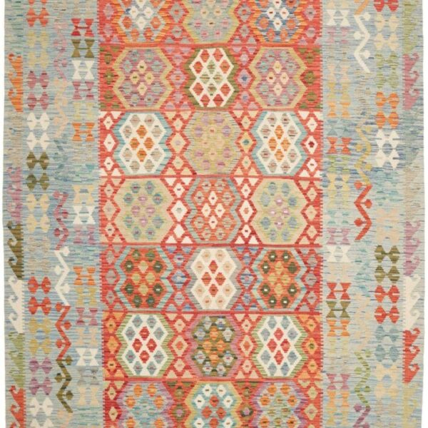 Orientteppich Kelim 215 x 307 cm Schurwolle handgewebt rustikal