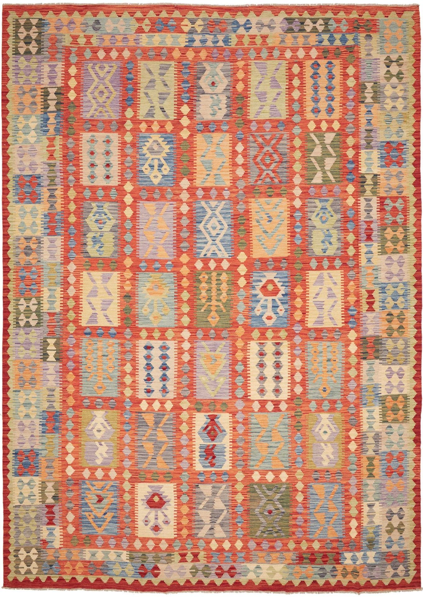 Orientteppich Kelim 253 x 352 cm Schurwolle handgewebt rustikal