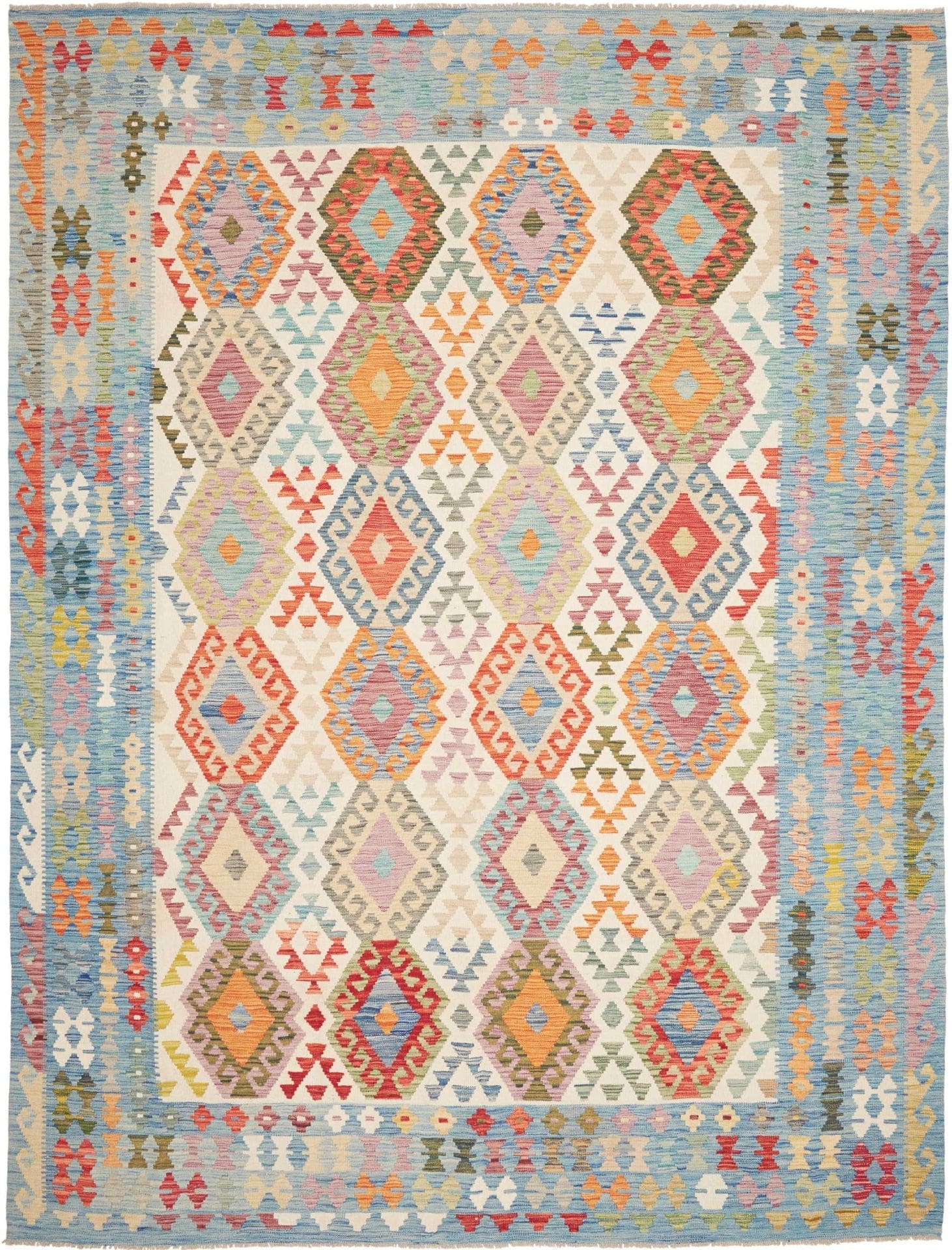 Orientteppich Kelim 261 x 340 cm Schurwolle handgewebt rustikal