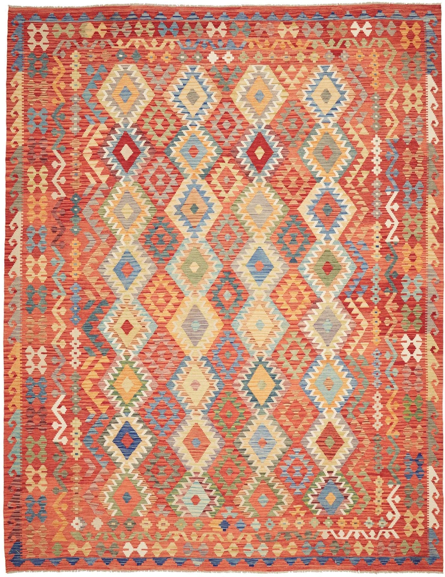 Orientteppich Kelim 266 x 344 cm Schurwolle handgewebt rustikal