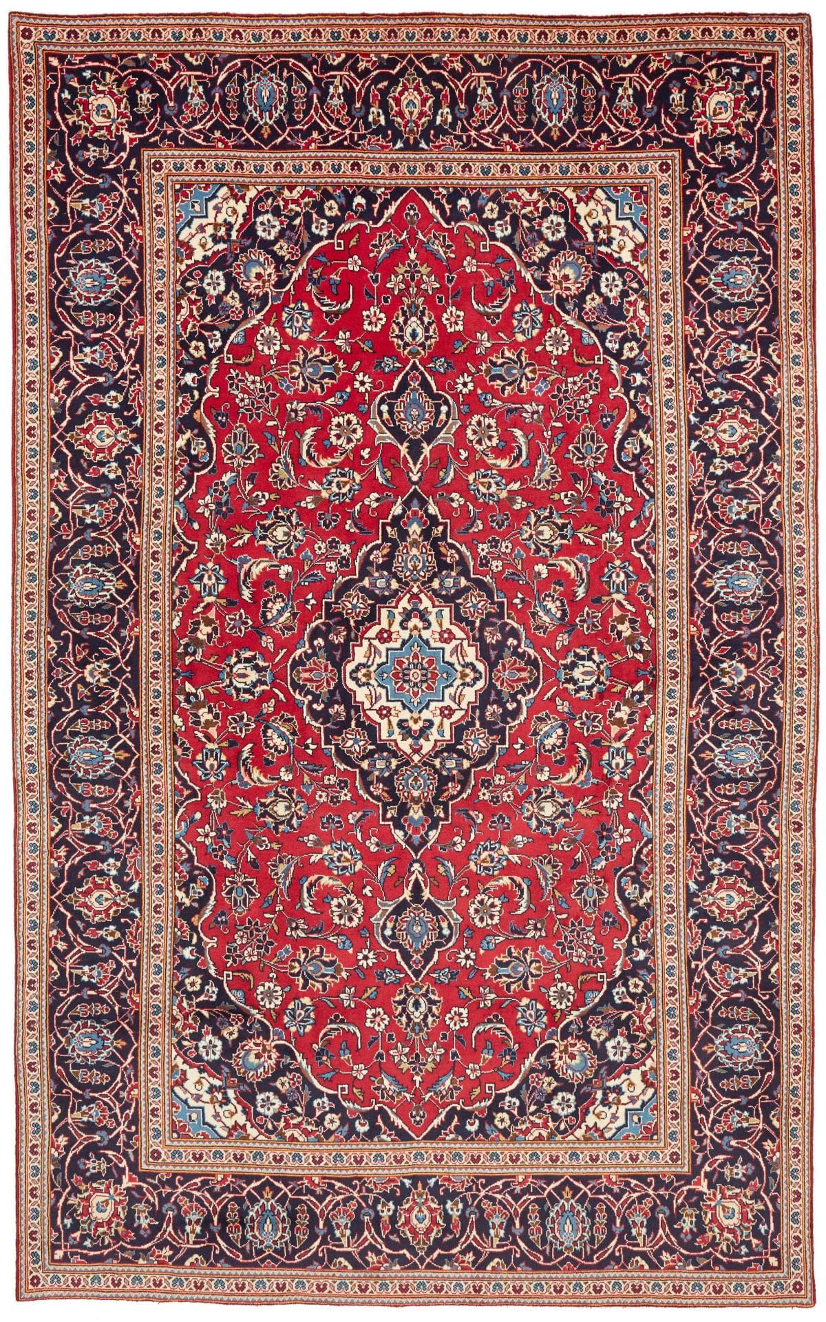 Perserteppich Kashan 200 x 313 cm Schurwolle handgeknüpft