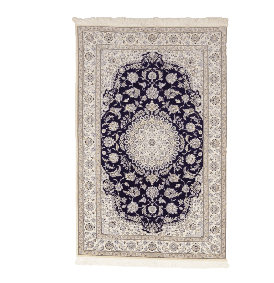 Perserteppich Nain 198 x 131 cm Seide handgeknüpft Neu