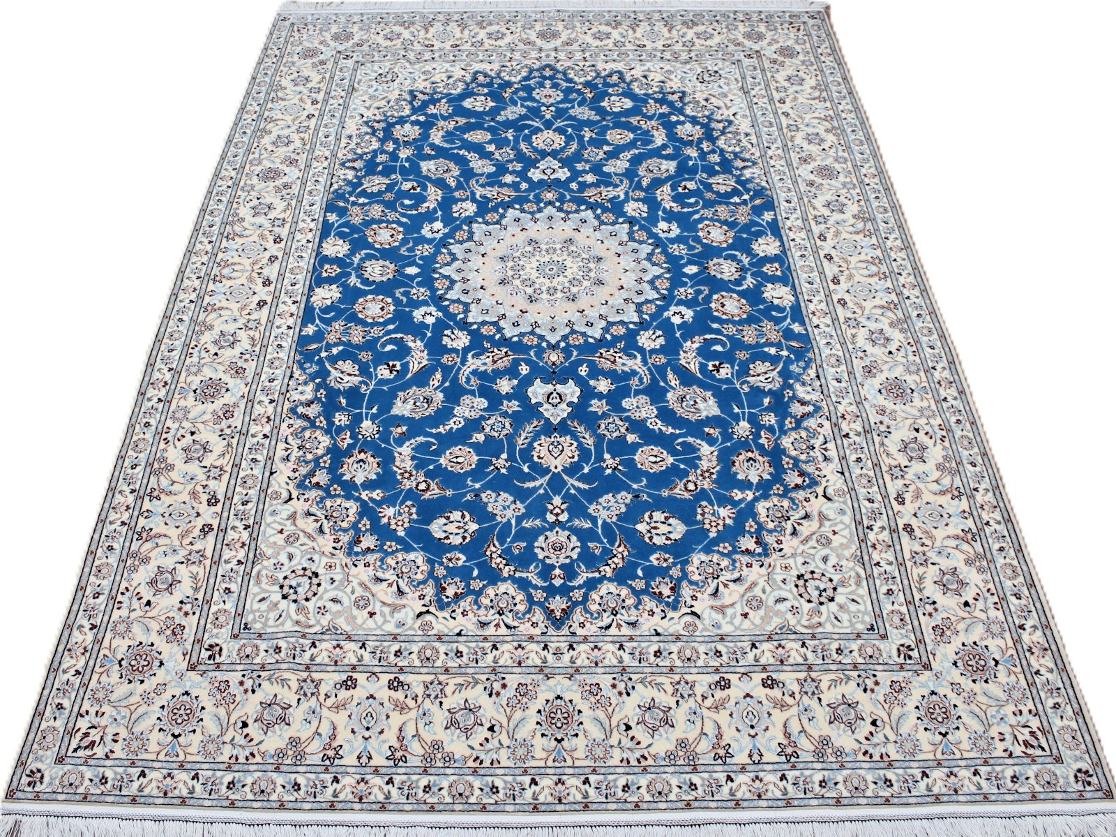 Perserteppich Nain 304 x 206 cm 6La Wolle & Seide handgeknüpft elegant