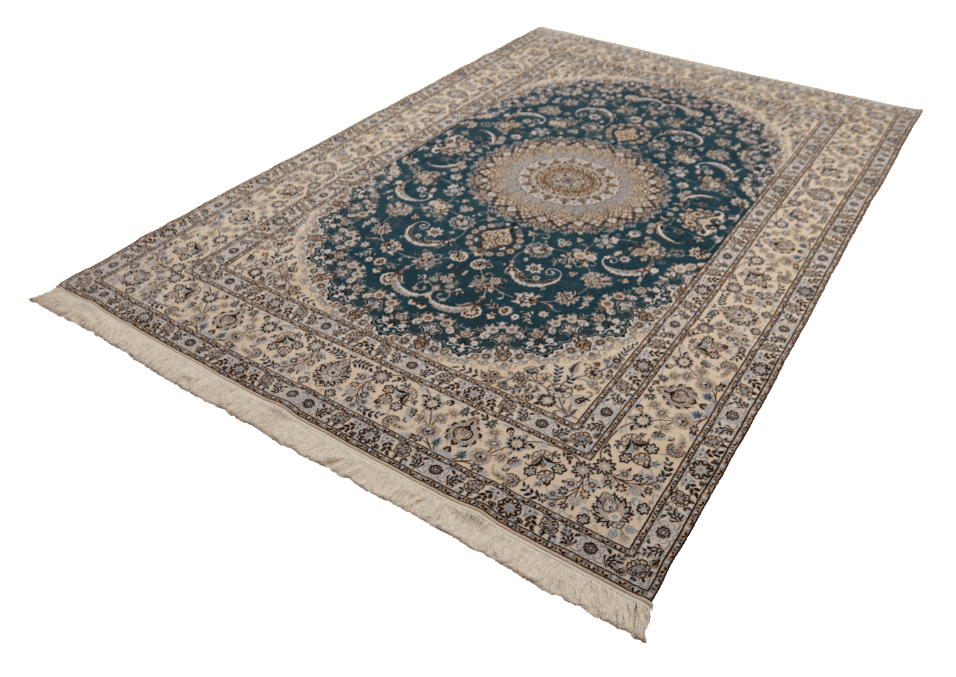 Perserteppich super Nain 6 La Habibian 306 x 206 cm Seide handgeknüpft