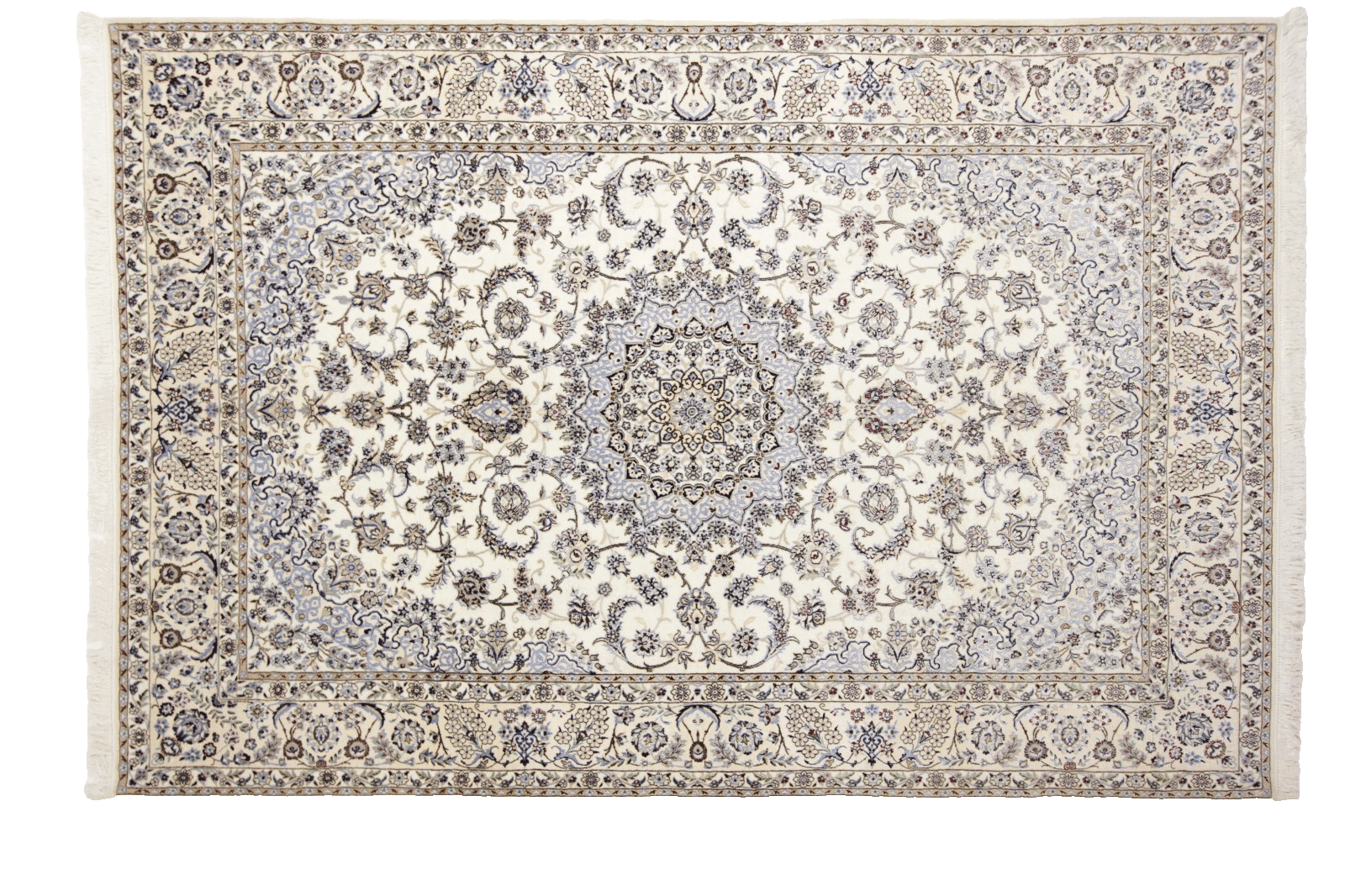 Perserteppich super Nain 9 La 310 x 208 cm Seide handgeknüpft