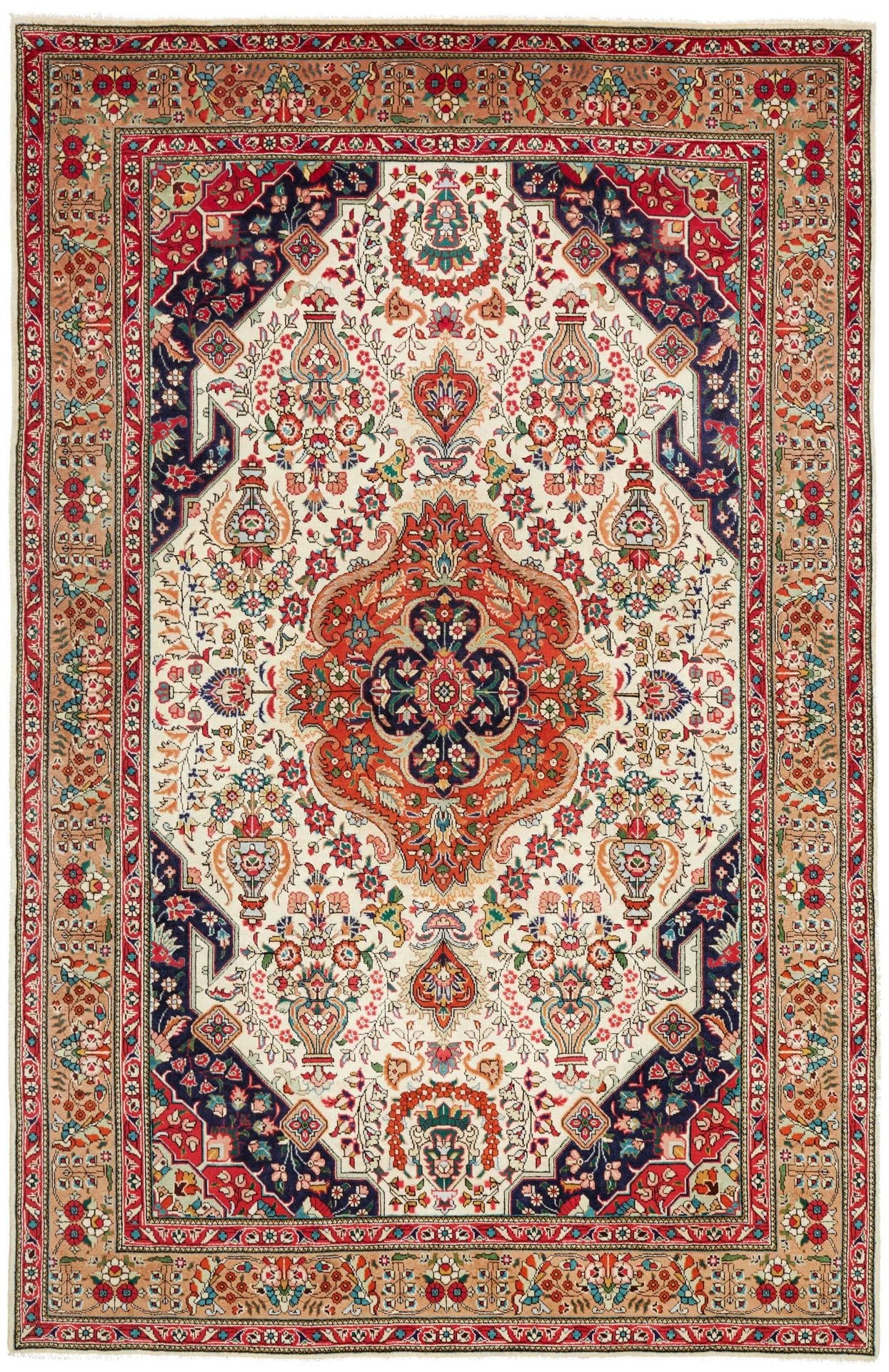 Perserteppich Täbriz 201 x 303 cm Schurwolle handgeknüpft