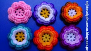 „Wie man die Blume Nr. 1 häkelt, um sie auf Teppichen, Tischmitten und Quiltquadraten anzuwenden“