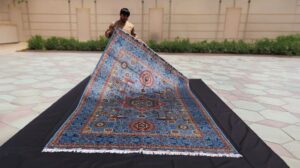 7x10 Blaues Mamluk Teppich