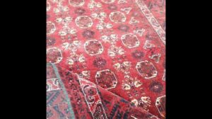 Afghanischer Vintage Kundazi Wazari Gul handgeknüpfter Teppich im Tribal-Stil.