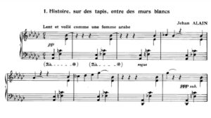 Alain, Jehan (1931): Geschichte, auf Teppichen, zwischen weißen Wänden, JA 15 — Georges Delvallée