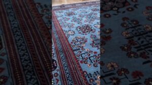 Baby Blue Bilcik Turkmen Teppich (2,60 m x 3,56 m) | Handgefertigter Wollteppich für Wohnzimmer & Esszimmer