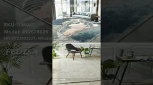 Flauschiger, rutschfester Teppich für das Schlafzimmer in Grau