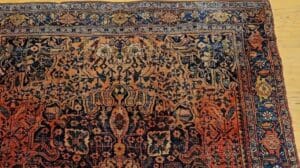 Frühes 20. Jahrhundert Persischer Bidjar in Rot, Französisch Blau, Gelb, Marineblau, @thepersianknot, SKU 1978