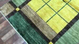 Gelb Braun und Beige Pakistan Gabbeh Orientteppich 4'1X6' - AT 1289