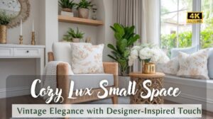 Gemütliche Luxus-Innenräume für kleine Räume: Vintage-Eleganz mit Designer-inspirierten Akzenten