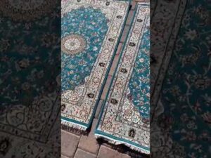 Handgefertigtes indisches Teppichpaar 3'x5' im persischen Nain-Design