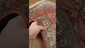 Handgeknüpfter Seidenteppich Cashmir 244236 Kerman rost beige
