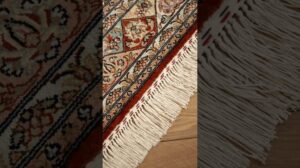 Handgeknüpfter Seidenteppich Cashmir Gumband Rost Beige S