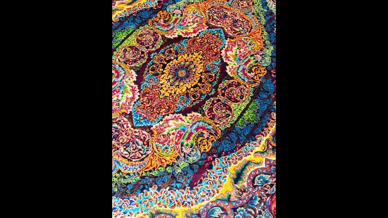 Qom Teppich Goldene Handgewebte Seidenperser 1,0×1,5m