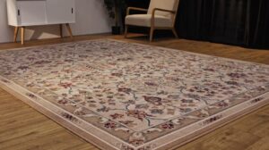 Teppich aus Wolle für das Wohnzimmer Agnella Isfahan Amara hellbeige - 100% neuseeländische Wolle