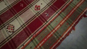 Vintage Jajim Qashqai Persischer Kilim, Rot & Elfenbein Geometrisches Muster - Teppich & Kilim - 33360