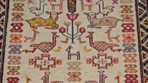 Vintage handgewebter persischer Qashqai-Teppich im Lebensbaum-Muster, @thepersianknot, SKU 1043