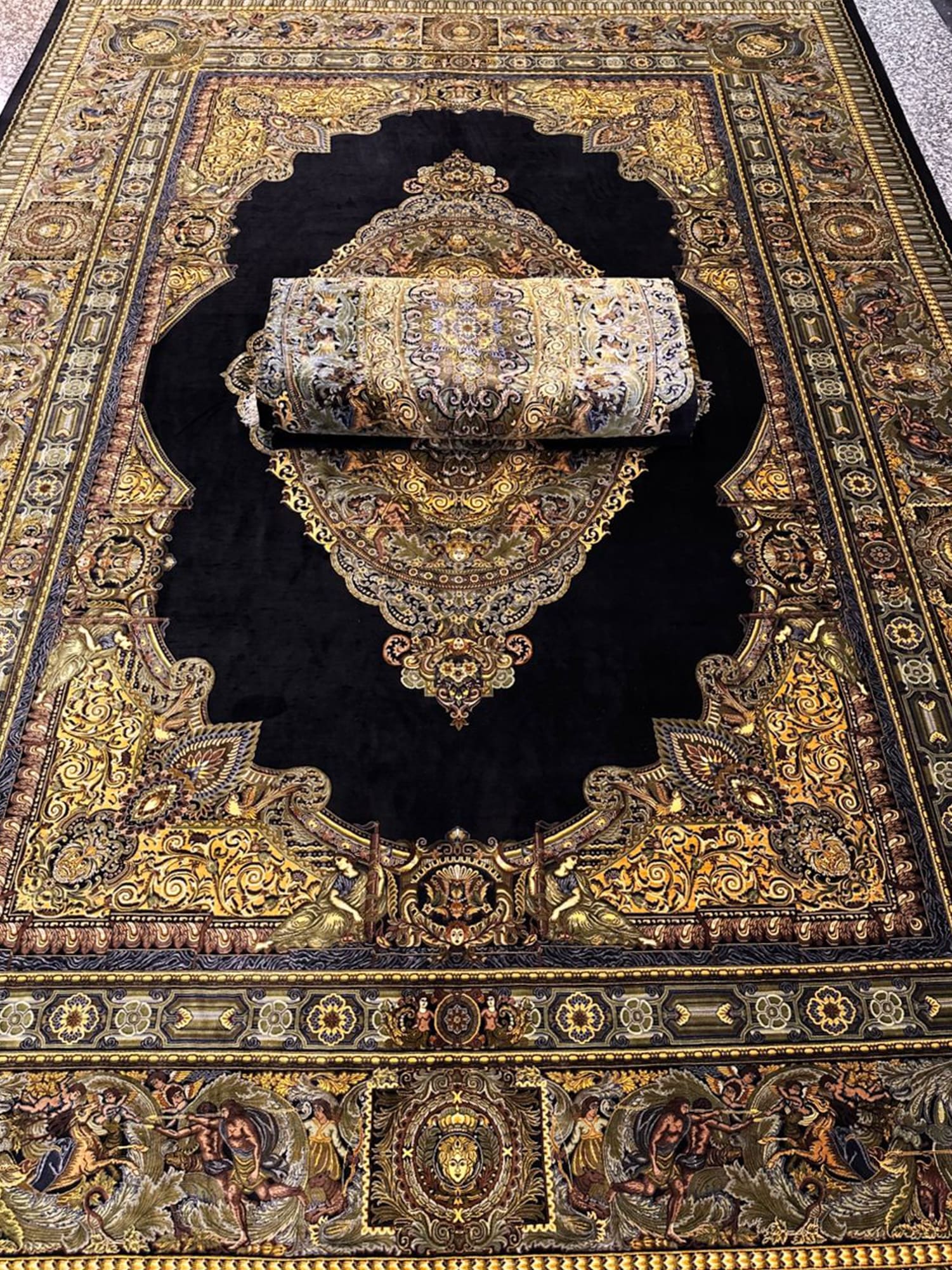 Ghom Qom Seidenteppich Erami Original 70 Raj signiert echt Hangeknüpft Iran 1 Mio plus Knoten pro Quadratmeter