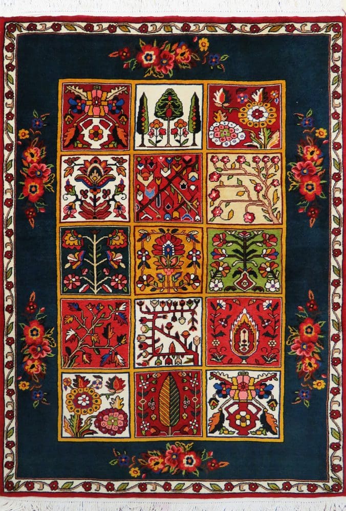 Perserteppich Bachtijari 115 x 170 cm Schurwolle handgeknüpft farbenfroh