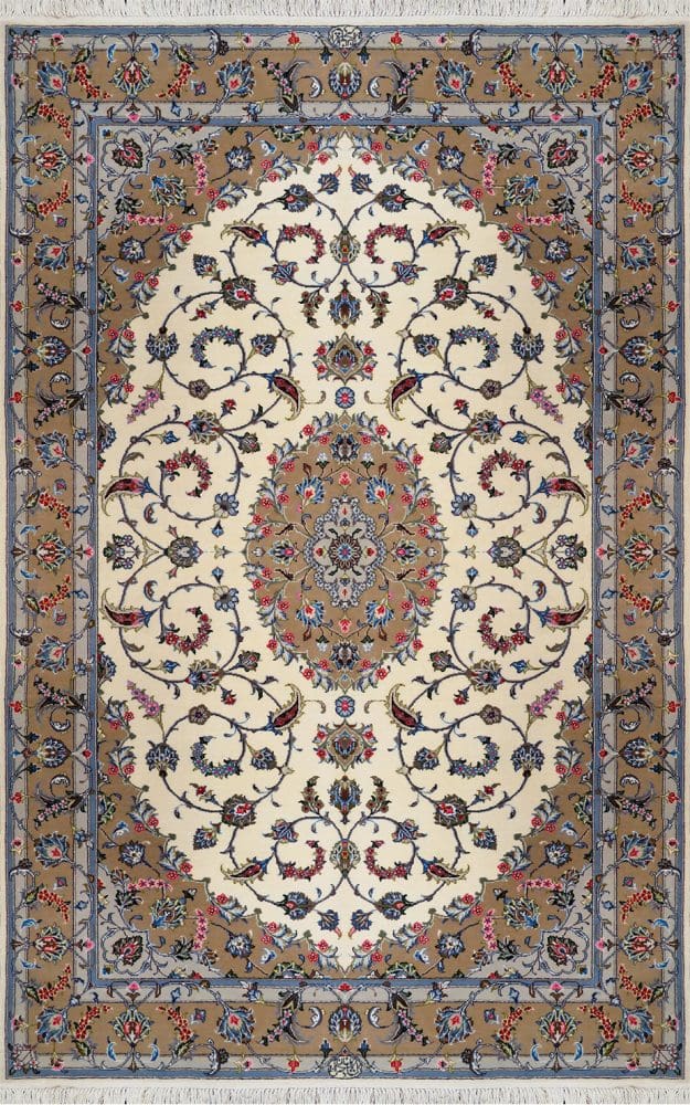 Perserteppich Kaschan 140 x 240 cm Schurwolle handgeknüpft Shadser