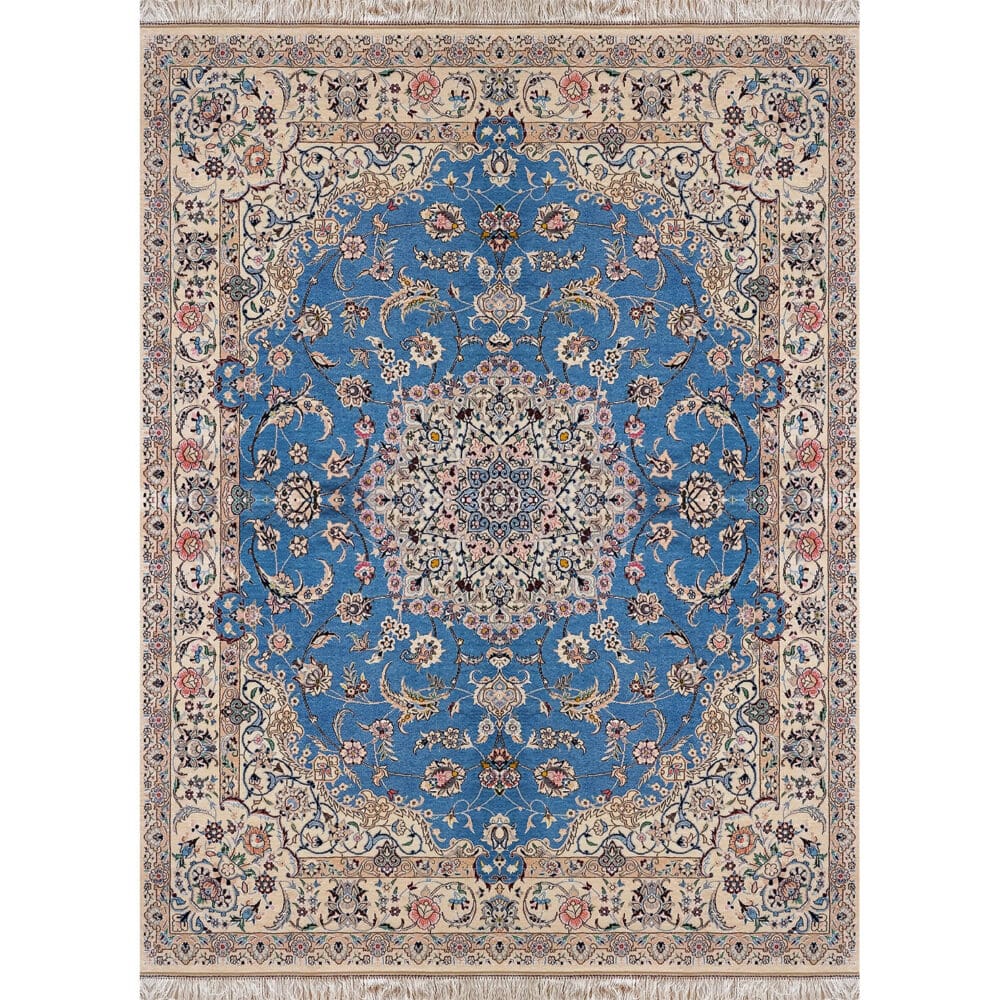 Perserteppich Nain 6La 160 x 200 cm Schurwolle & Seide handgeknüpft