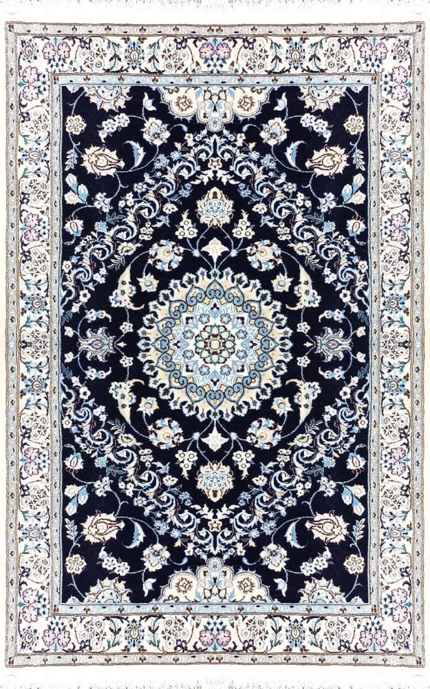 Perserteppich Nain 6La 98 x 152 cm Seide & Wolle handgeknüpft