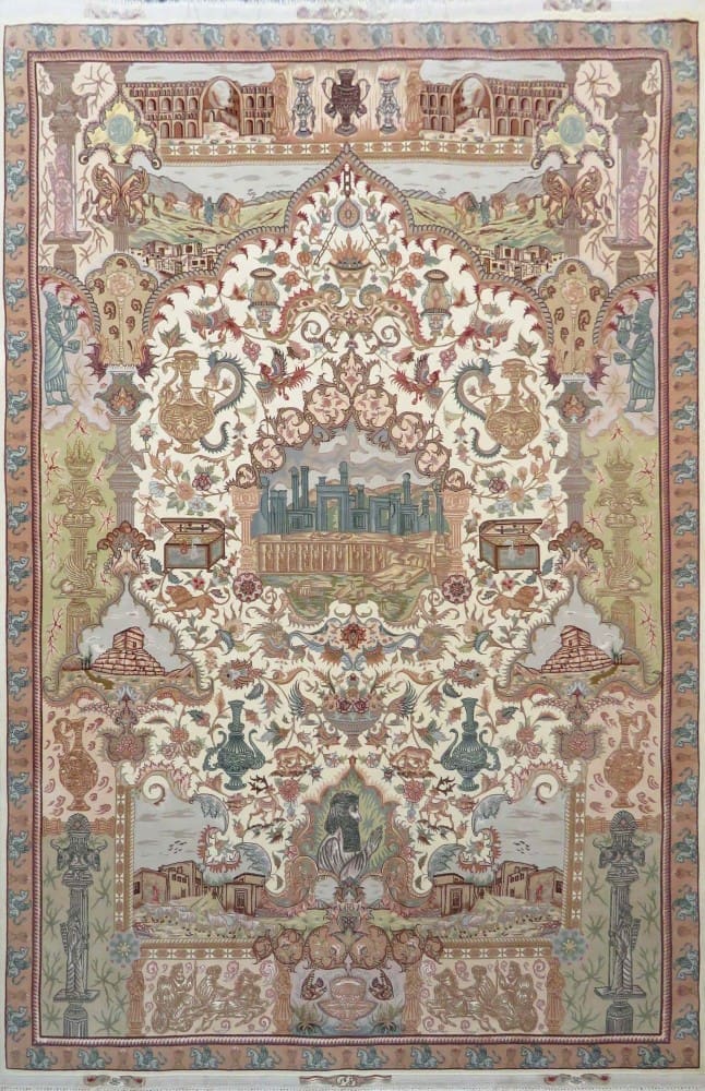 Perserteppich Tabriz 303 x 201 cm Seide & Wolle handgeknüpft