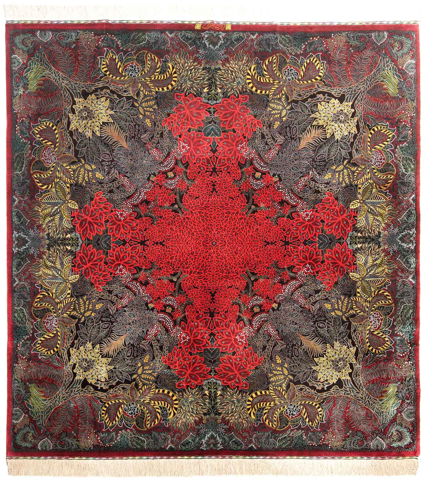 Erami Ghom Qom Seidenteppich 70 Raj Handgeknüpft