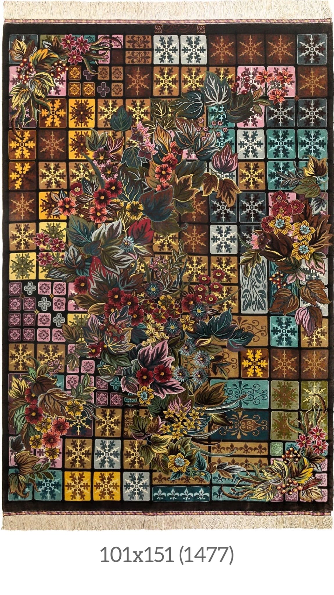 Erami Ghom Qom Seidenteppich 70 Raj Handgeknüpft