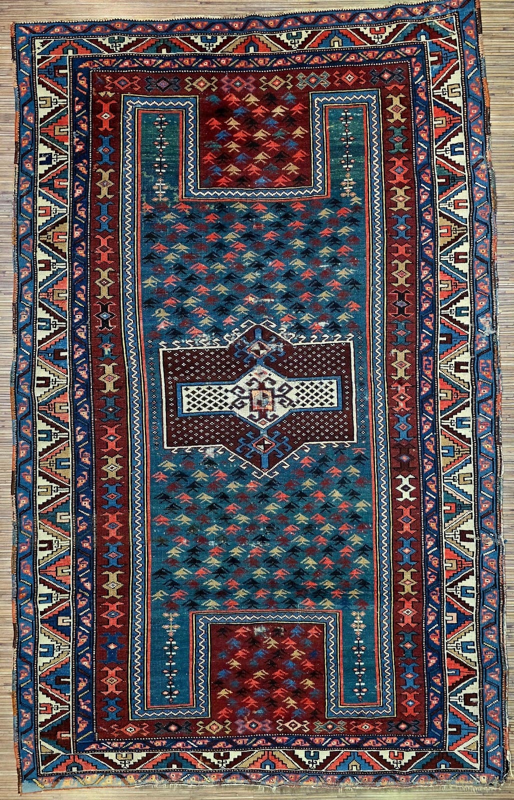 Antiker Orientteppich Schirwan 184 x 117 cm Wolle handgeknüpft