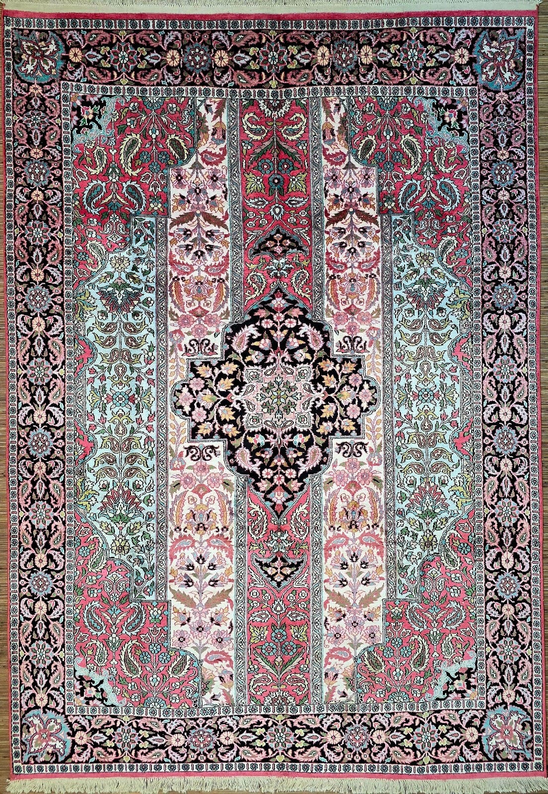 Orientteppich Ghom 272 x 192 cm Kunstseide handgeknüpft neu