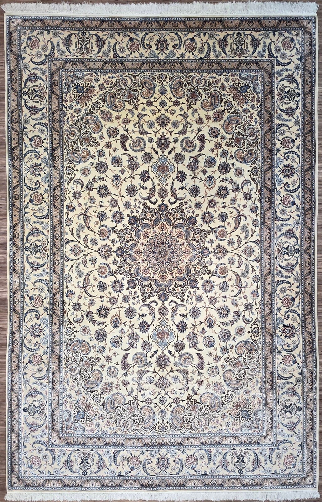 Original Persischer Nain 6La 330 x 215 cm Korkwolle Handgeknüpft H1