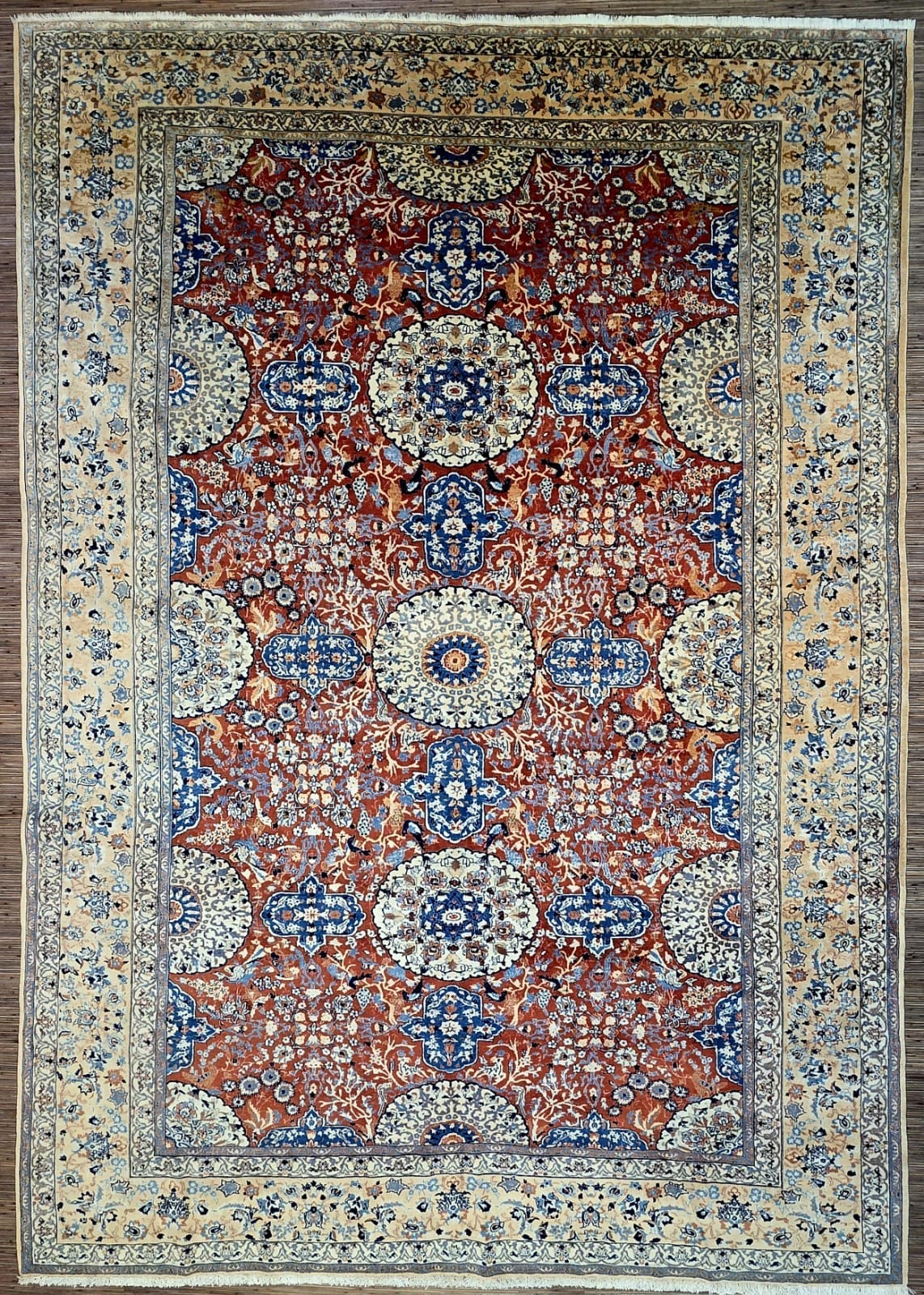 Persischer Nain 9La 367 x 262 cm Korkwolle handgeknüpft Qualität