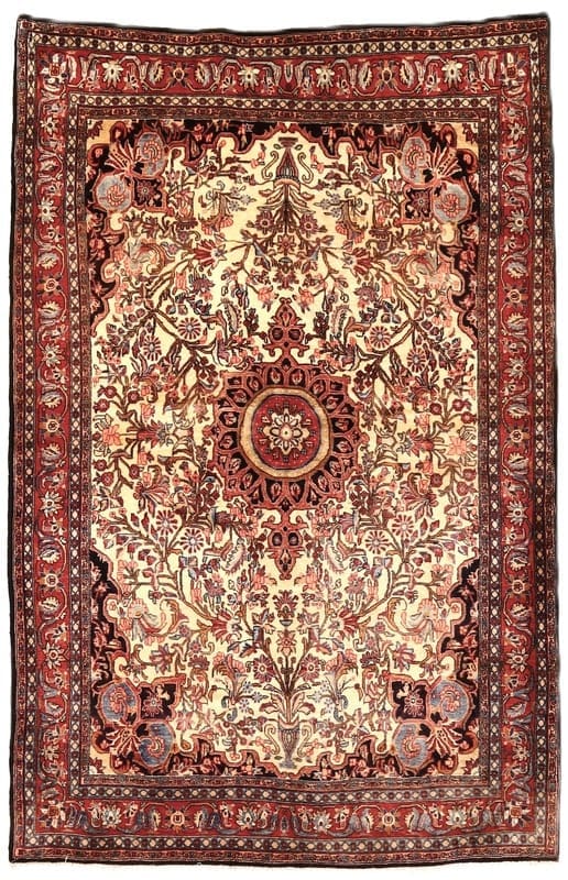 Antiker Perserteppich Bidjar 218 x 140 cm Wolle handgeknüpft Unikat H1