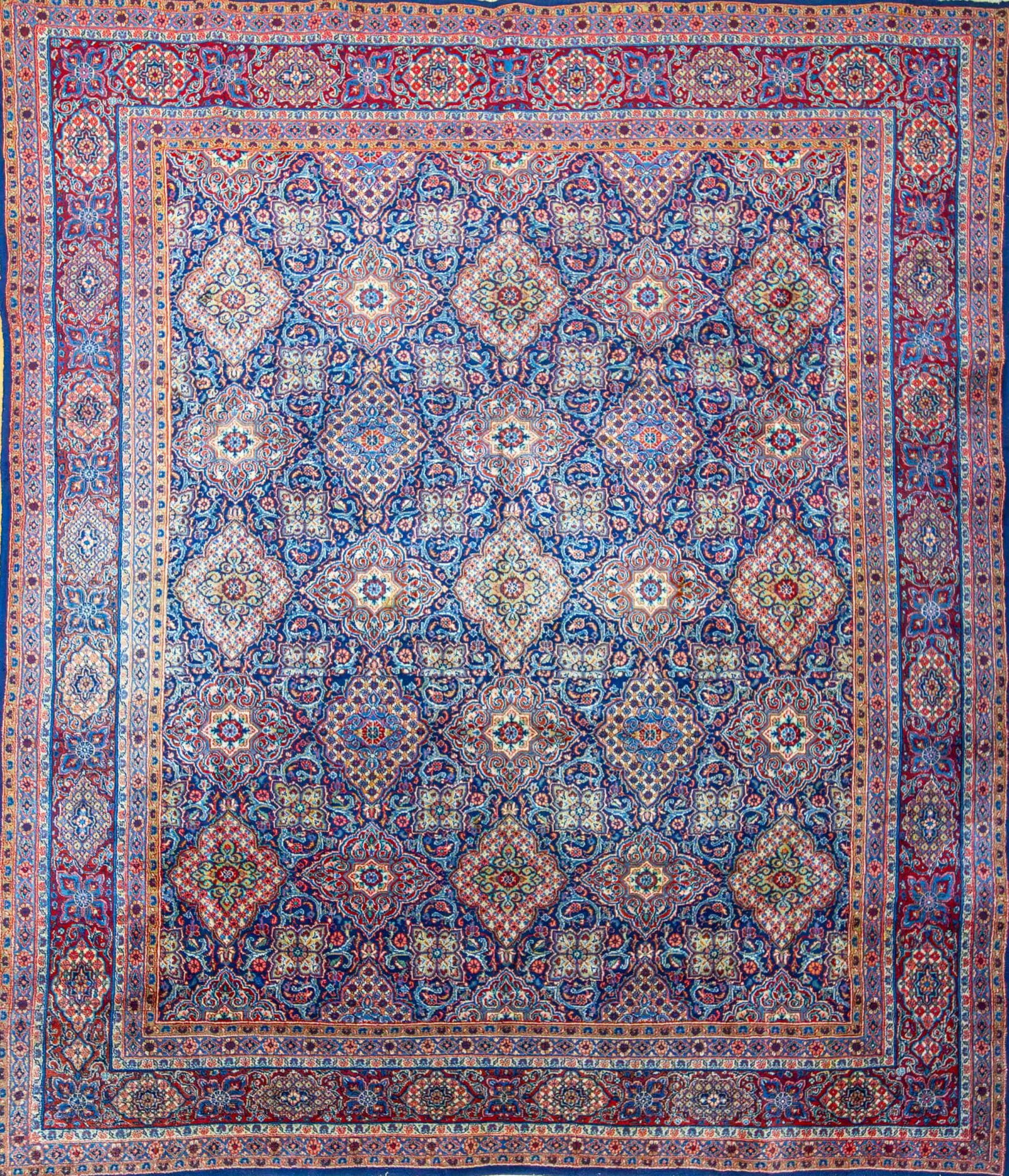 304x257cm Unikat Historischer Qazvin Handgeknüpfter Perserteppich abolute Rarität um 1970er Jahre hergestellt W1(#440)