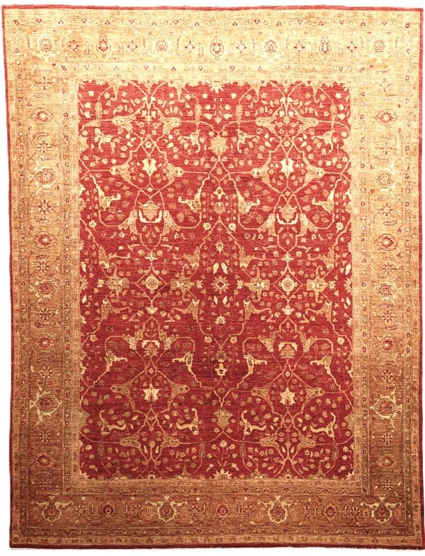 Orientteppich Pakistan 350 x 260 cm Wolle handgeknüpft rot/gold
