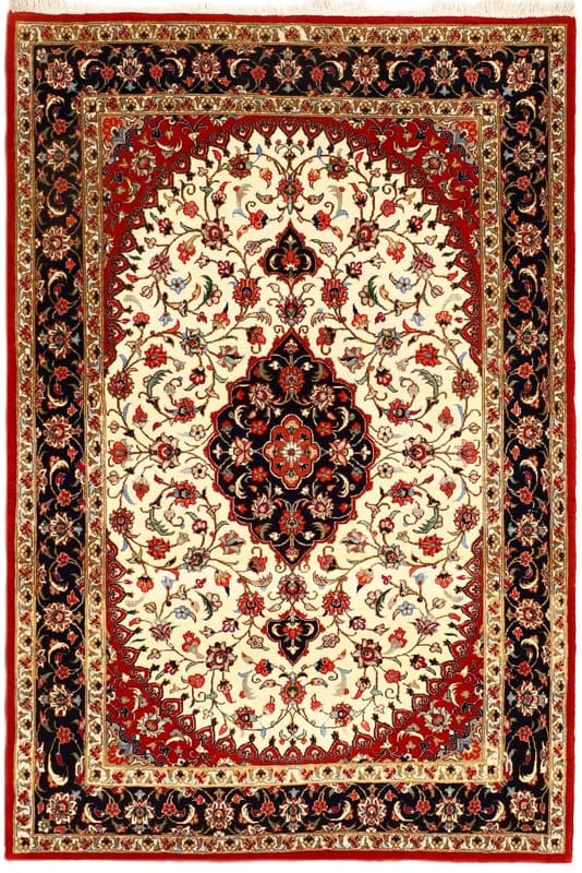 Perserteppich Ghom 156 x 104 cm Wolle handgeknüpft Unikat