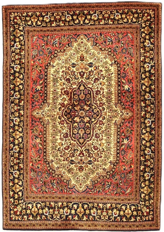 Perserteppich Ghom 200 x 140 cm Wolle handgeknüpft multifarbig