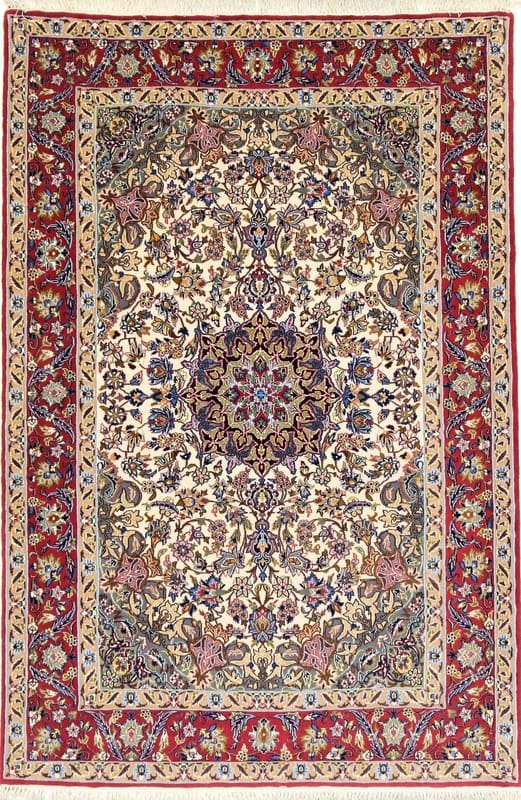 Perserteppich Isfahan 164 x 109 cm Wolle handgeknüpft elegant