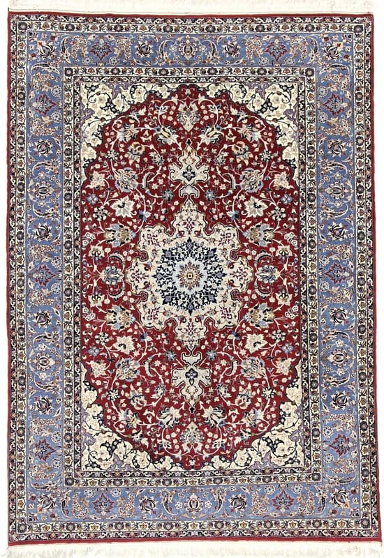 Perserteppich Isfahan 206 x 149 cm Wolle & Seide handgeknüpftv H1