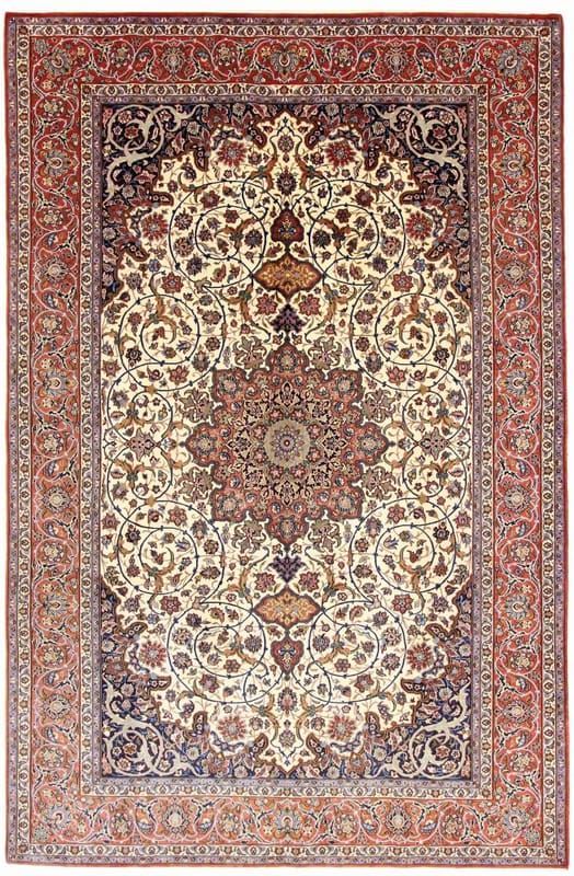 Perserteppich Isfahan 315 x 200 cm Wolle & Seide handgeknüpft