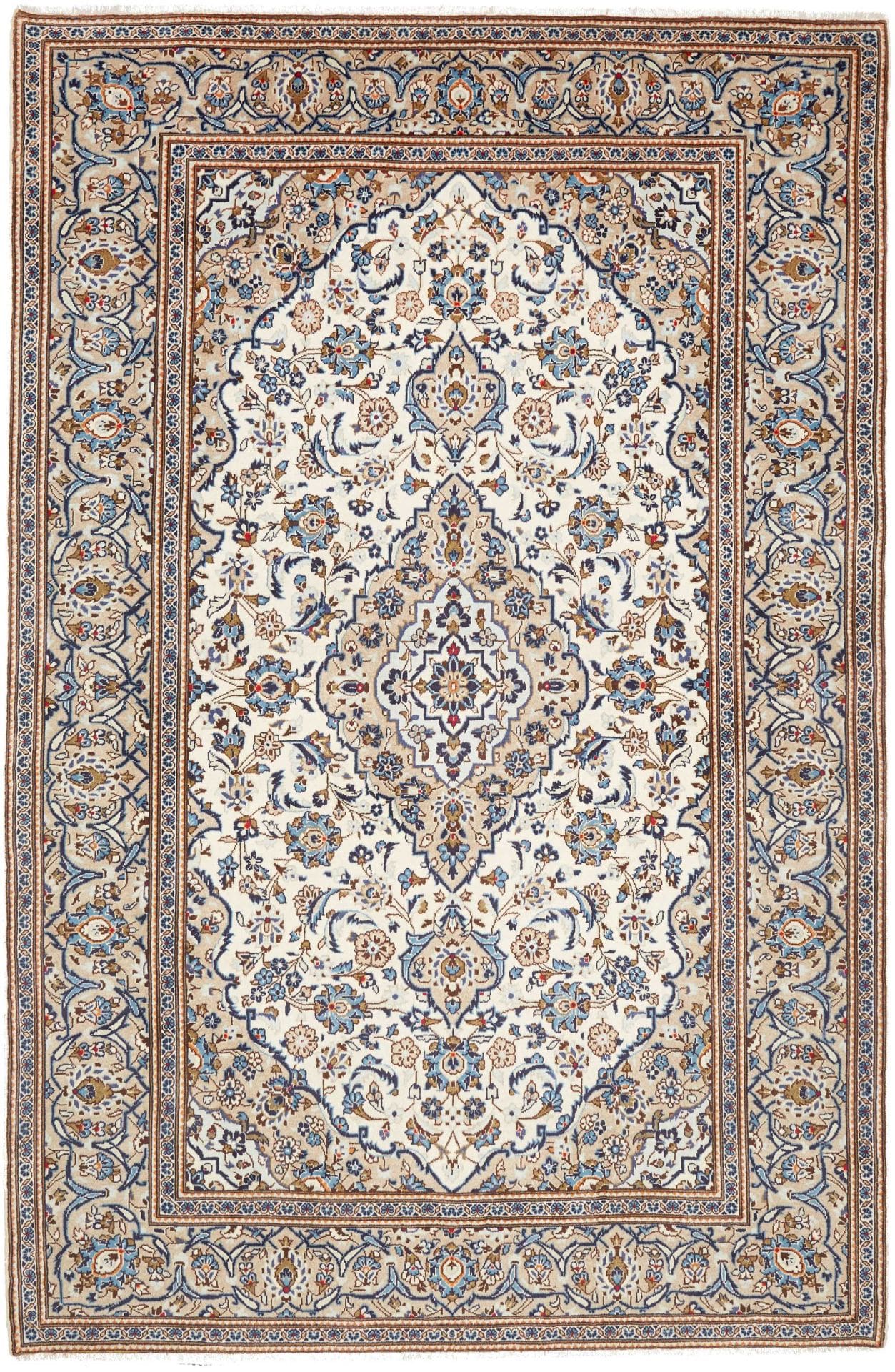 Perserteppich Kashan 196 x 296 cm Schurwolle handgeknüpft hochwertig